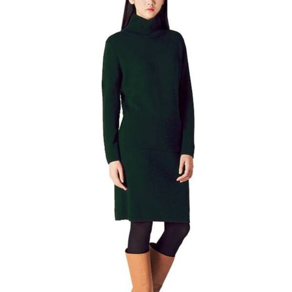 KUHO White Label Green Layered Turtleneck Dress